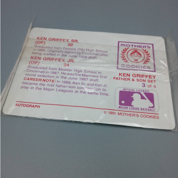 Ken Griffey Father & Son Promo Card Factory Sealed - Picture 2 of 3